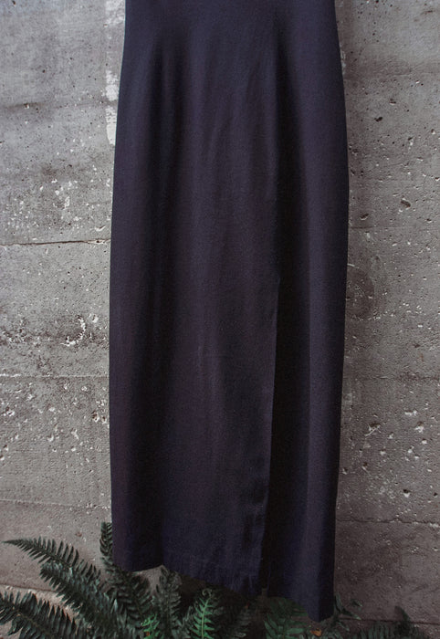 Vintage Black 90s Supermodel Dress Cross Hatch Back Idylwild