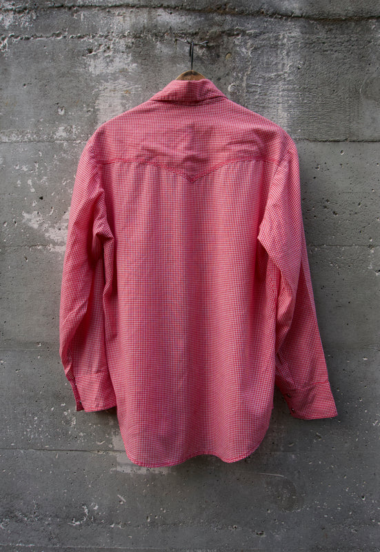 Vintage Handmade Red Gingham Pearl Snap Shirt