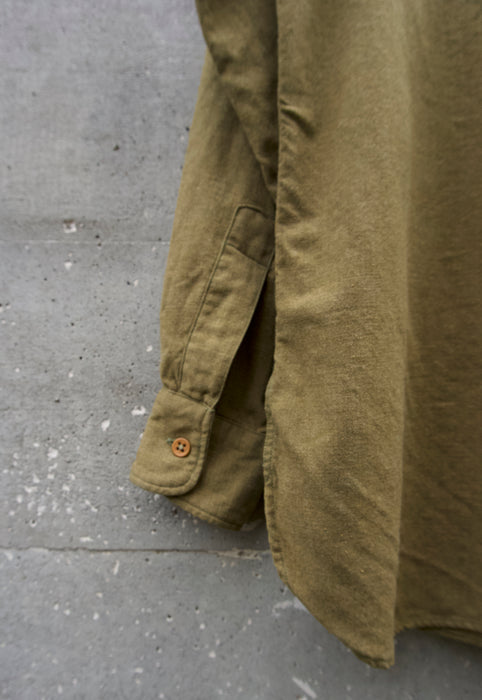 Vintage Olive Wool Military Vintage Mid Century Shirt XL