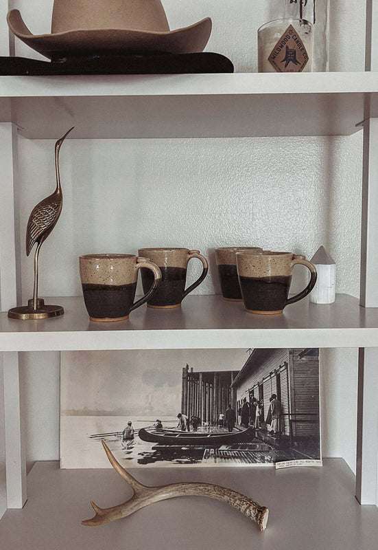 Idylwild Woods Vintage Stoneware Earthenware Speckled Mug Set