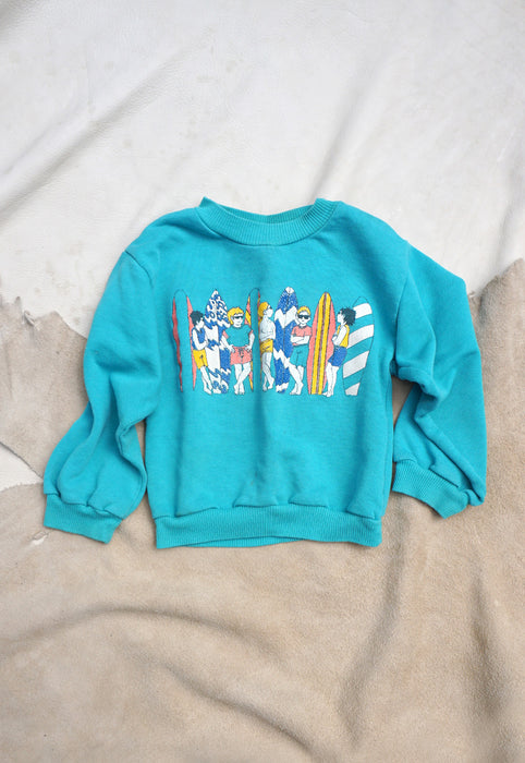 Idylwild Vintage Kids Buster Brown 80s Turquoise California Surf Culture Sweatshirt
