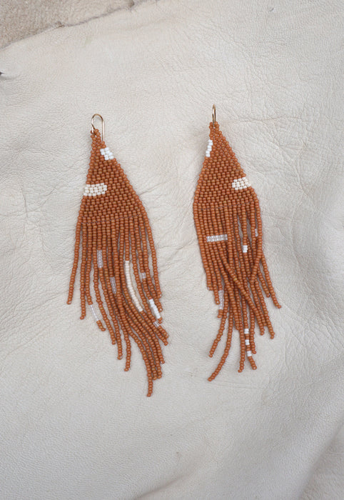 Studio Oma Cedar Hand Beaded Earrings