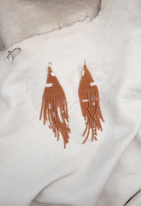 Studio Oma Cedar Hand Beaded Earrings