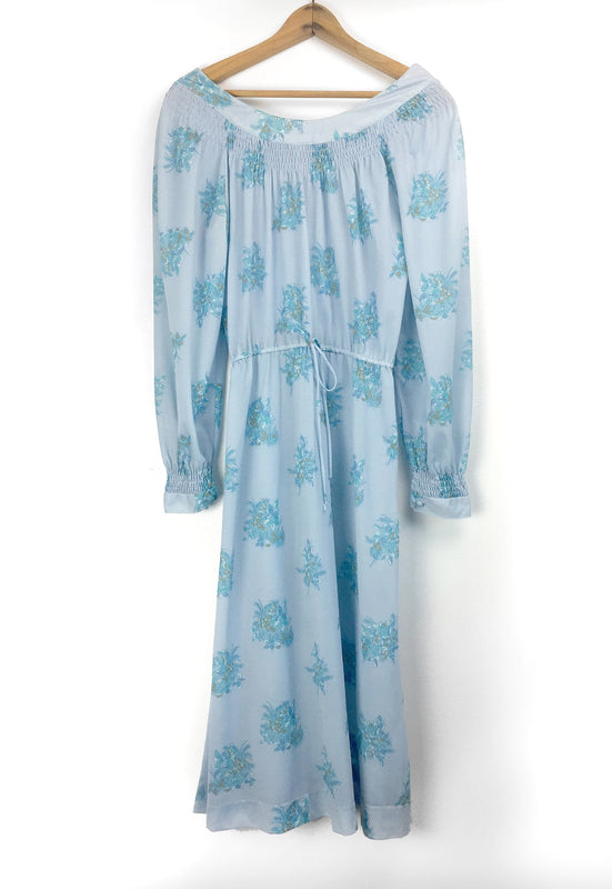 Cornflower Blue Floral Smocked Peasant Dress Idylwild Cornflower Blue Floral Smocked Peasant Dress Idylwild