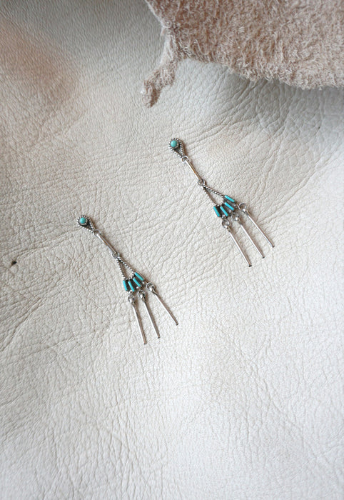 Idylwild Vintage Delicate Zuni Needlepoint Earrings