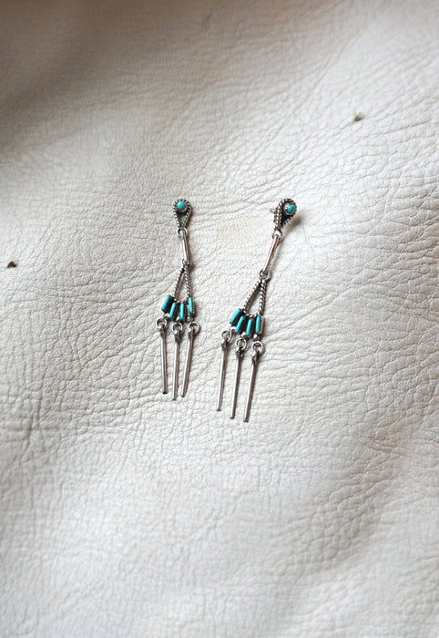 Idylwild Vintage Delicate Zuni Needlepoint Earrings